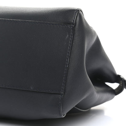 Fendi Vitello Seta Nappa Ribbon Mini Peekaboo Iconic Satchel Blue Notte Camelia 10 of 13