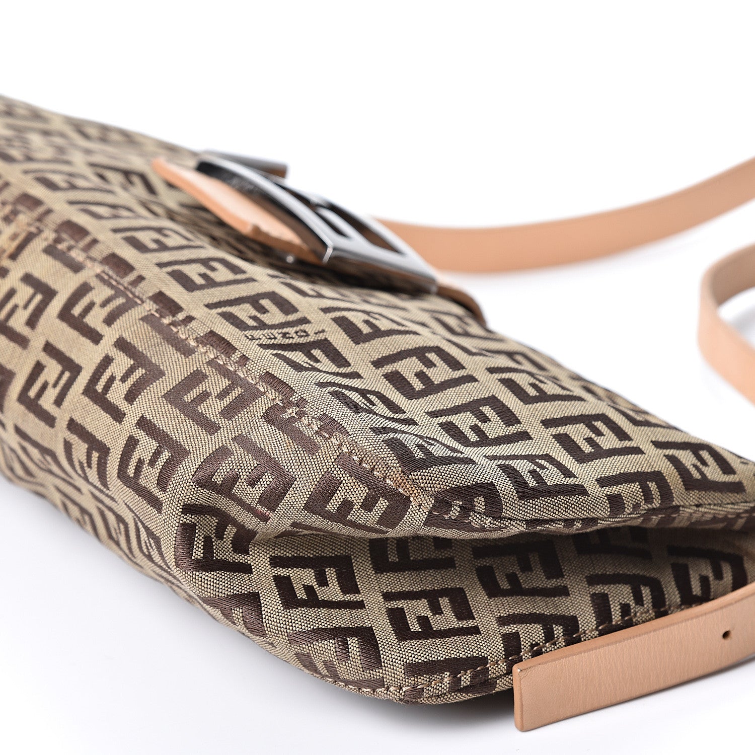 Fendi Zucchino Shoulder Bag Beige 9 of 9