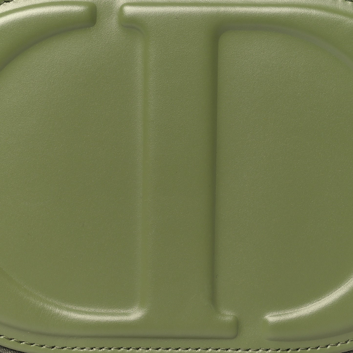 Calfskin CD Signature Oval Crossbody Camera Bag Green
