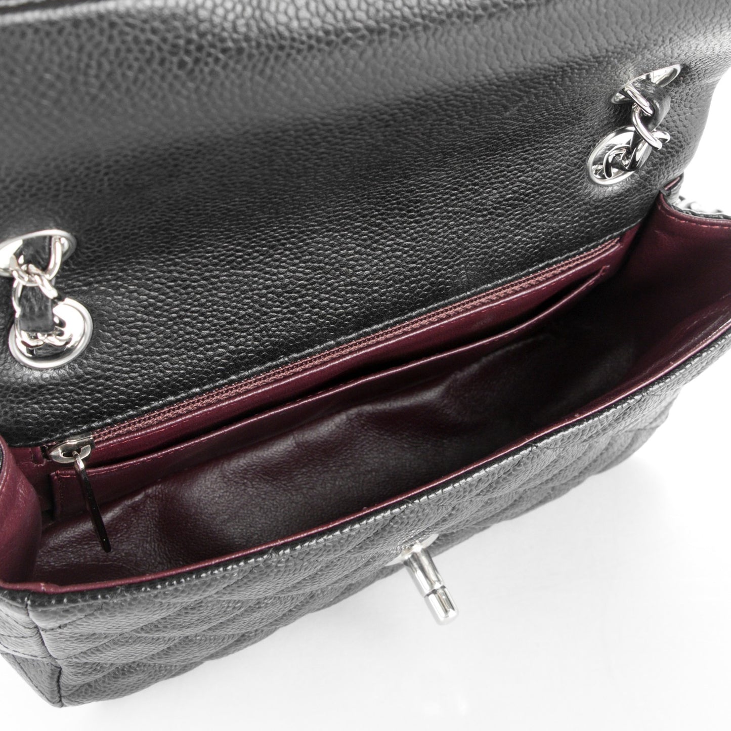 Caviar Quilted Mini Rectangular Flap Black