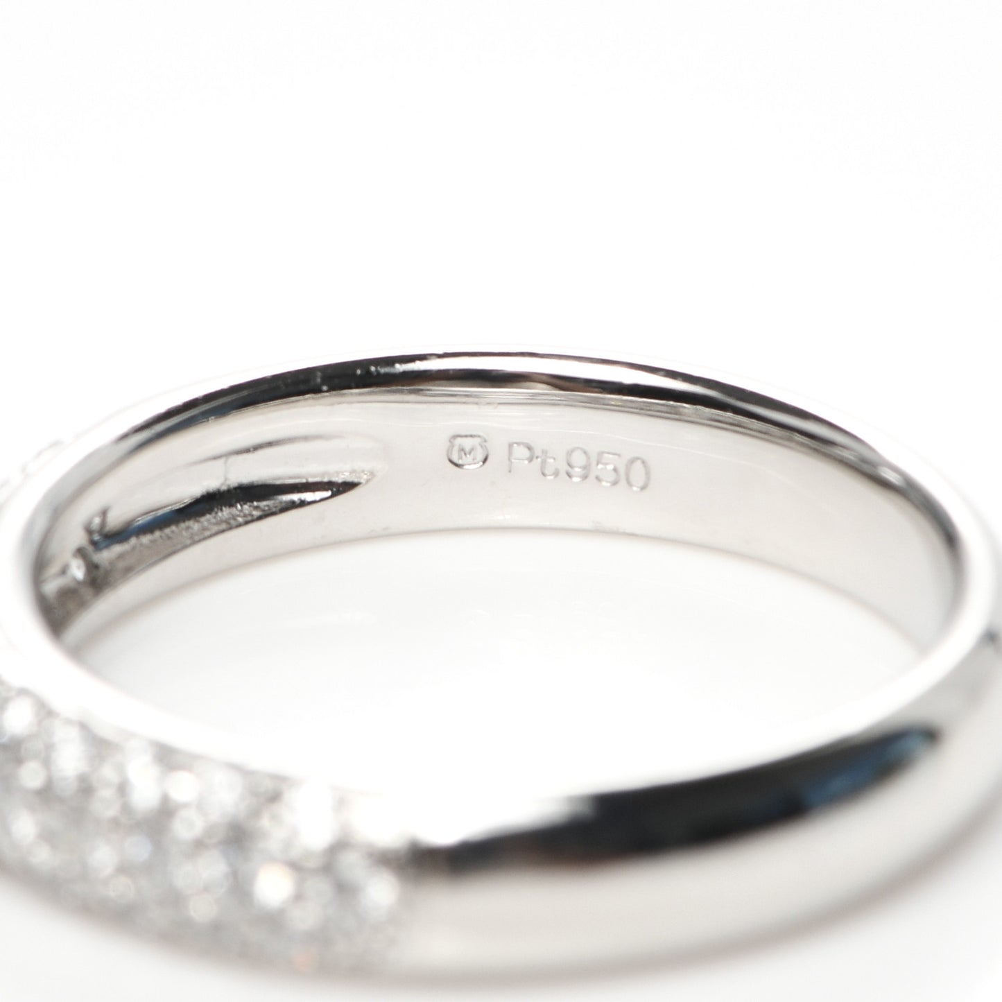 Platinum Diamond .35ct 4mm Pave Band Ring 53 6.25