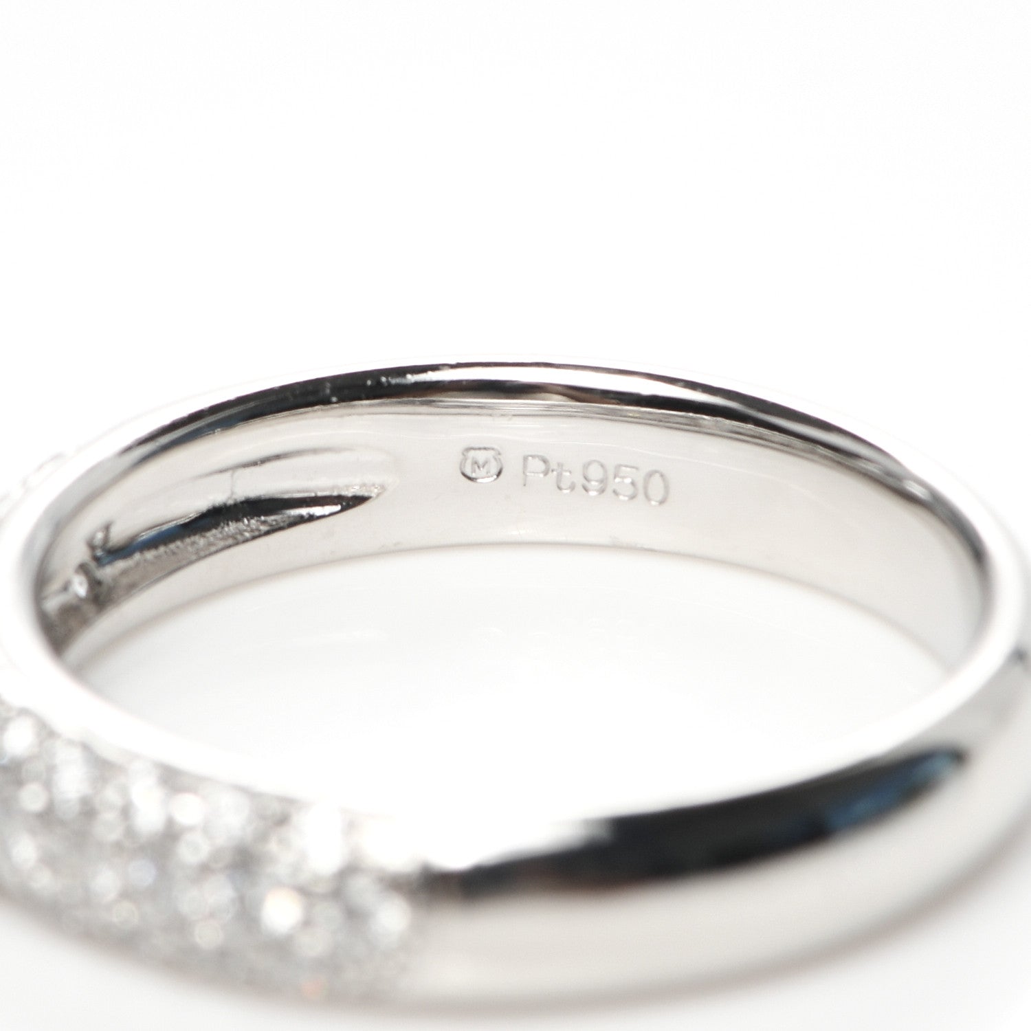 Mikimoto Platinum Diamond .35ct 4mm Pave Band Ring 53 6.25 7 of 8
