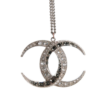 Chanel Baguette Crystal CC Necklace Silver 3 of 5