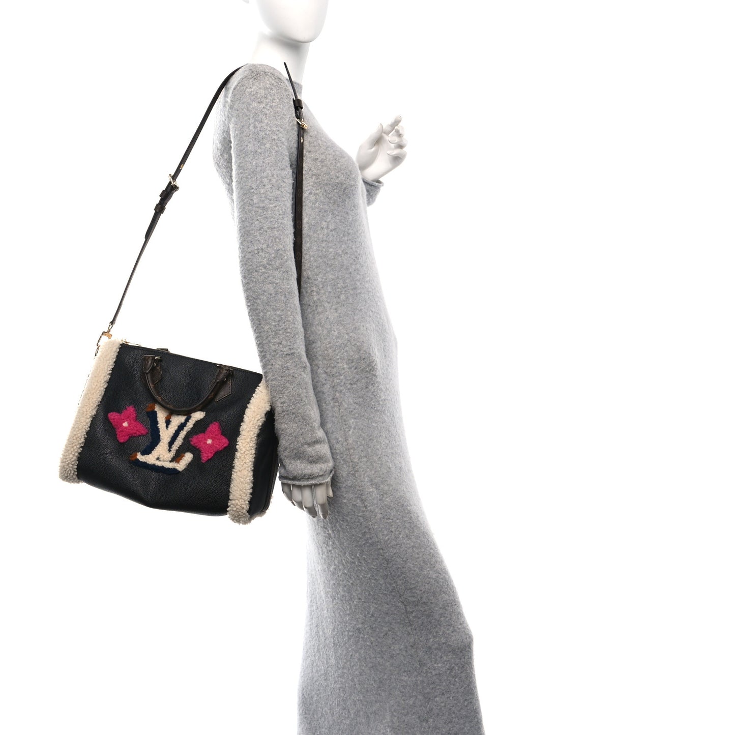 Calfskin Monogram Teddy Speedy Bandouliere 30 Black