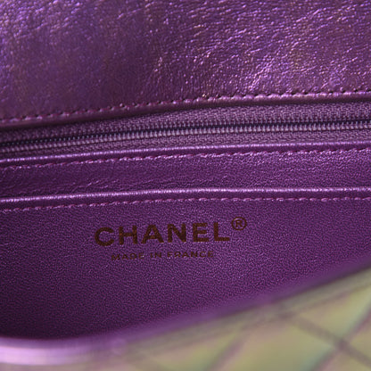 Chanel Iridescent Lambskin Quilted Mini Rectangular Flap Purple 8 of 10