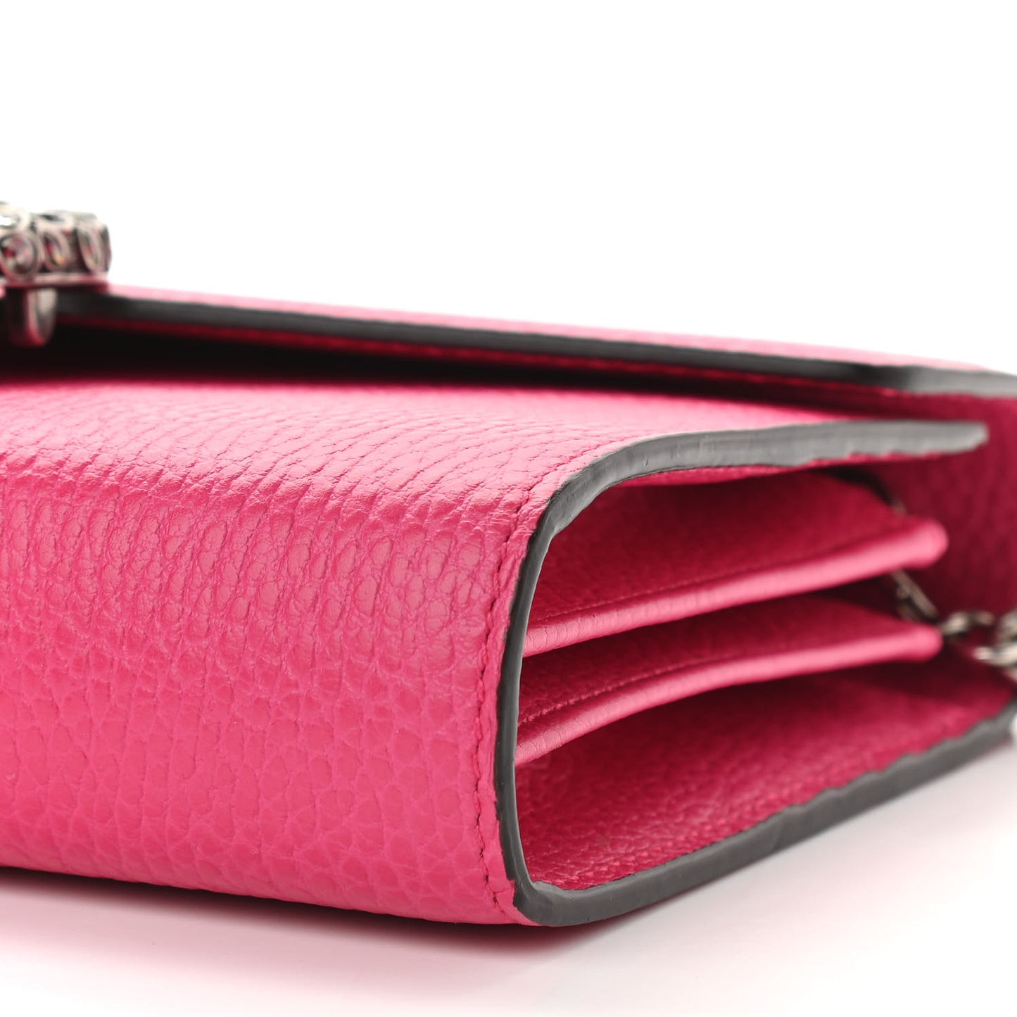 Dollar Calfskin Crystal Mini Dionysus Chain Wallet Box Pink