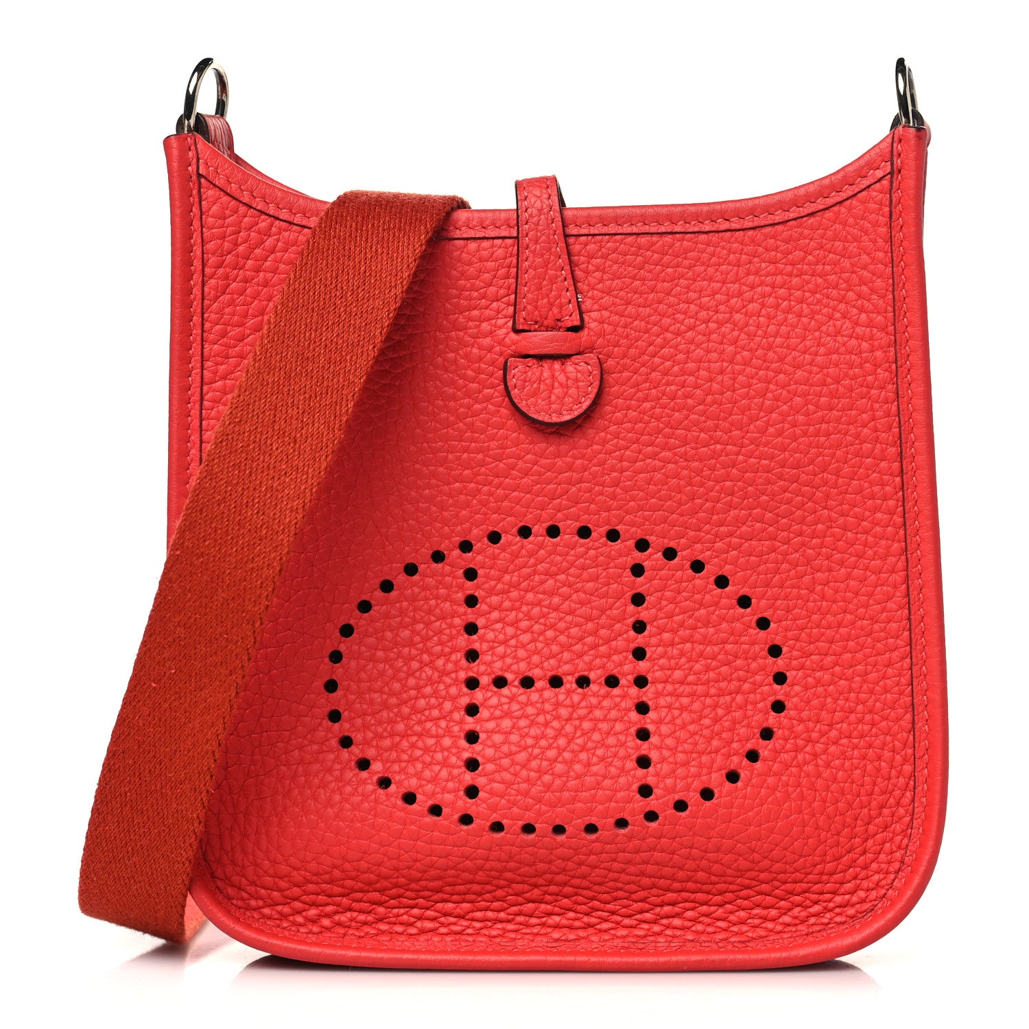 Hermes Taurillon Clemence Evelyne TPM Vermillion 1 of 8