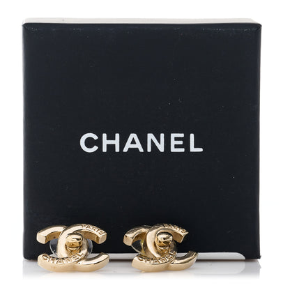 Chanel Metal Logo CC Turnlock Earrings Gold 5 of 5