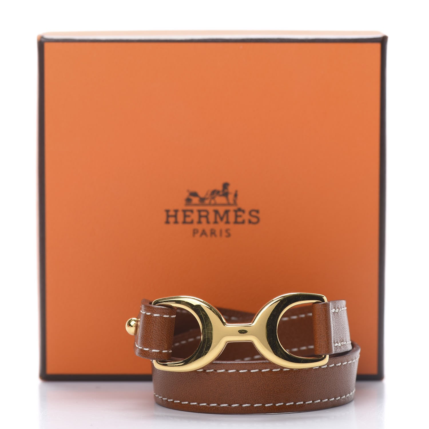 Hermes Barenia Baby Pavane Double Tour Bracelet XS Fauve 6 of 6