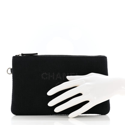 Chanel Canvas Small Deauville Pouch Black 2 of 6