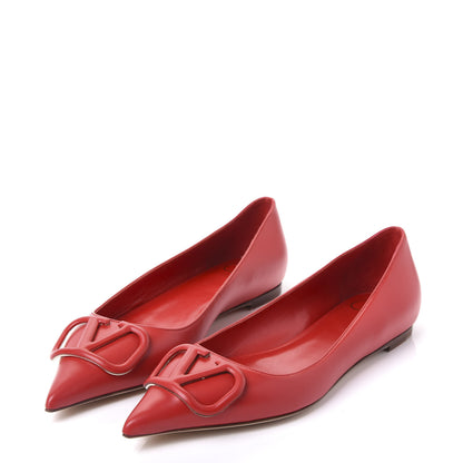Valentino Garavani Nappa Vlogo Flats 37.5 Rouge Pur 2 of 8