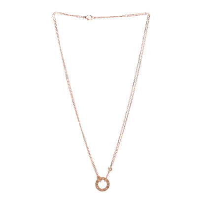 Cartier 18K Pink Gold 2 Diamond LOVE Necklace 3 of 5