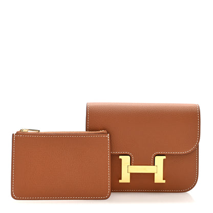 Hermes Evercolor Constance Slim Wallet Gold 3 of 9