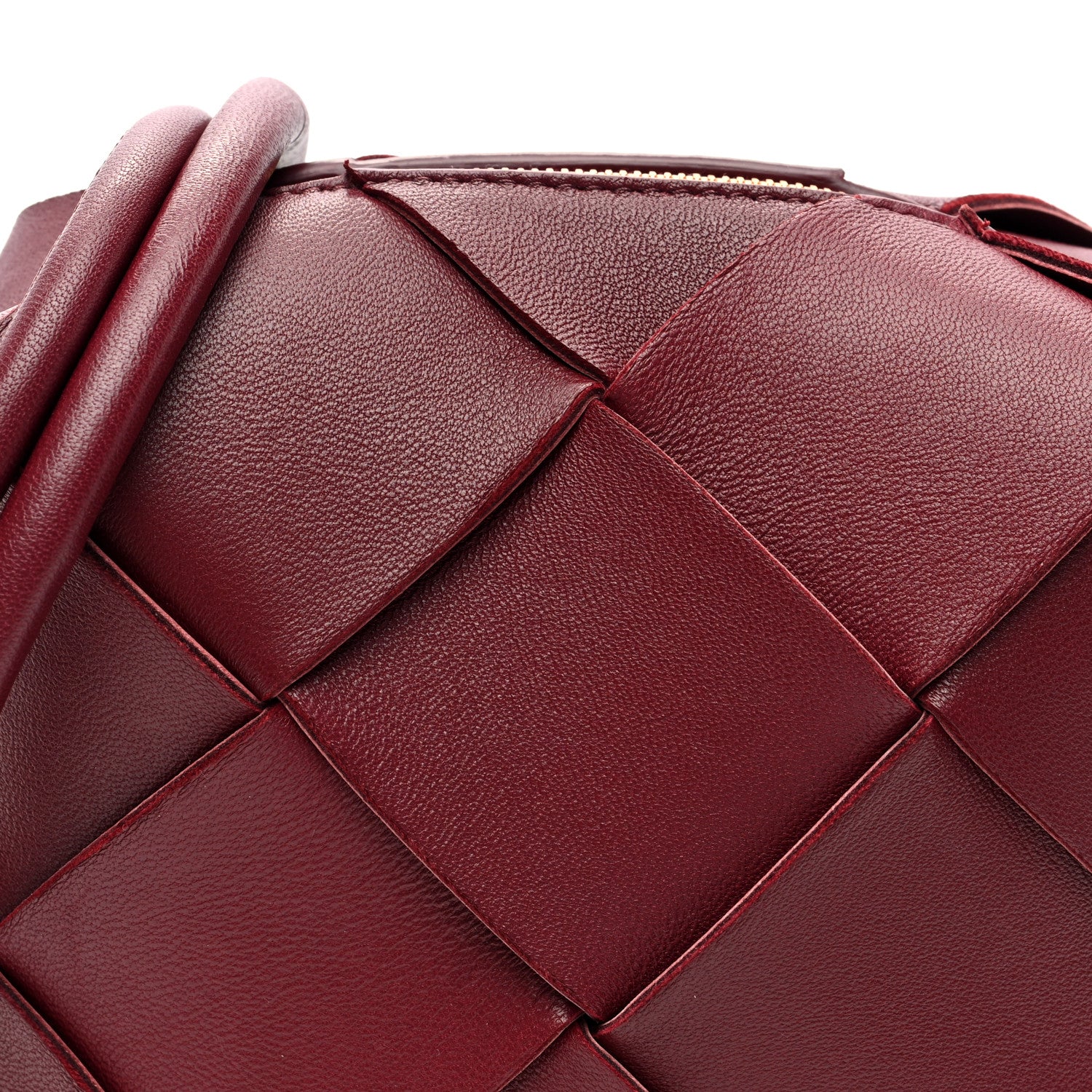 Bottega Veneta Lambskin Maxi Intrecciato Mini Cassette Camera Bag Bordeaux 7 of 9