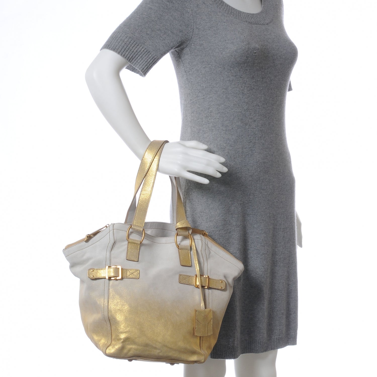 Saint Laurent Degrade Downtown Bag White Gold 2 of 7