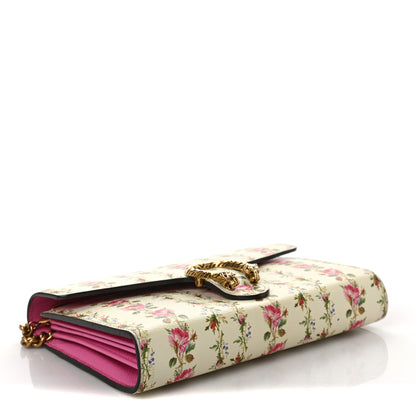 Gucci Calfskin Floral Print Mini Dionysus Chain Wallet Ivory Pink 4 of 6