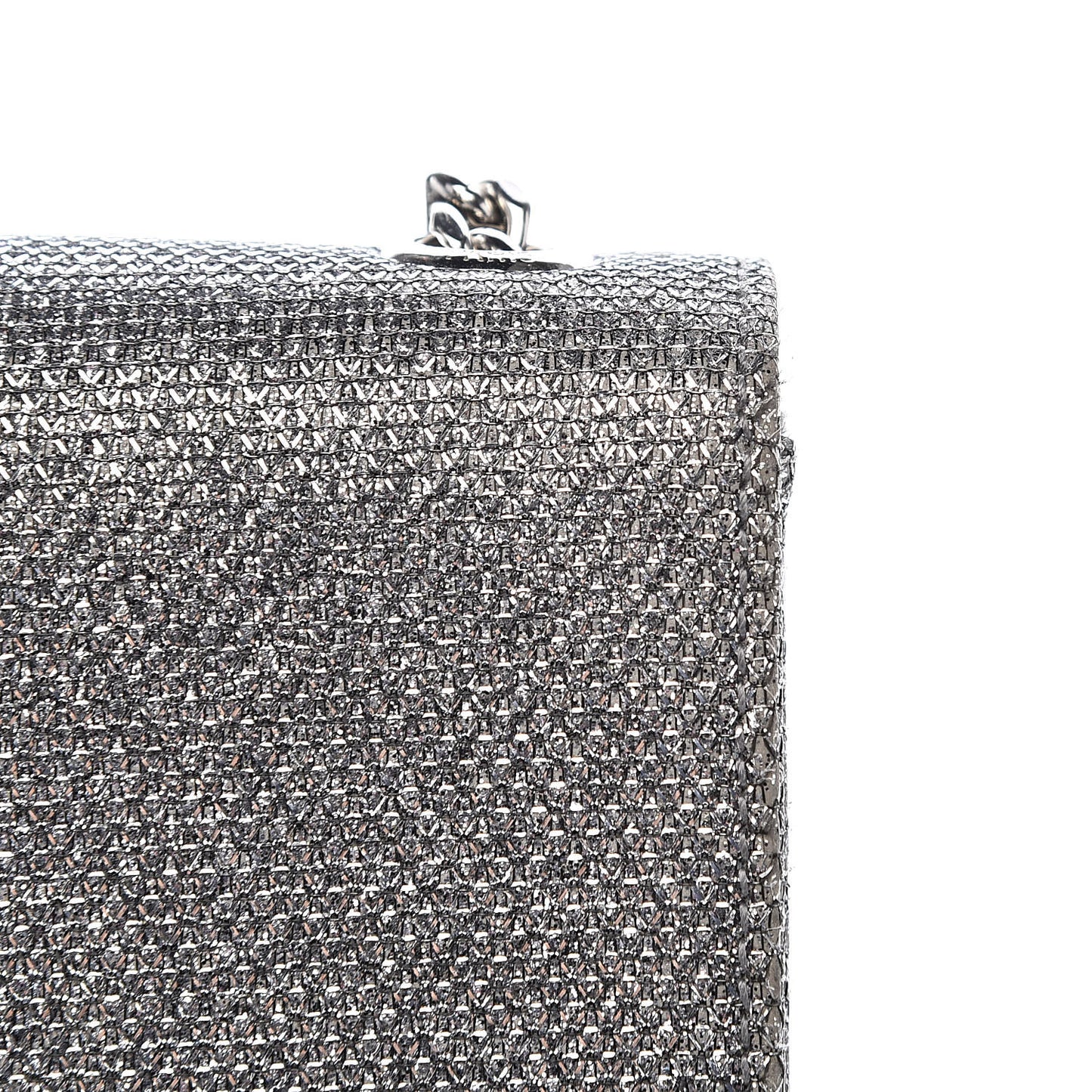 Metallic Canvas Woven Medium Classic Monogram Kate Satchel Silver