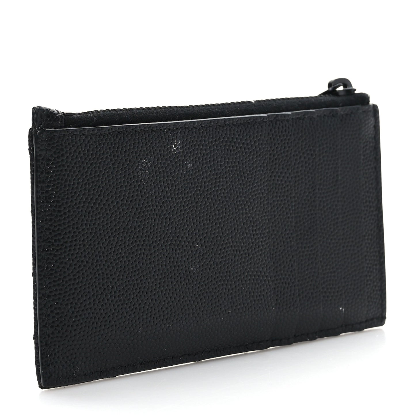 Grain De Poudre Matelasse Chevron Monogram Fragments Zippered Card Case Black