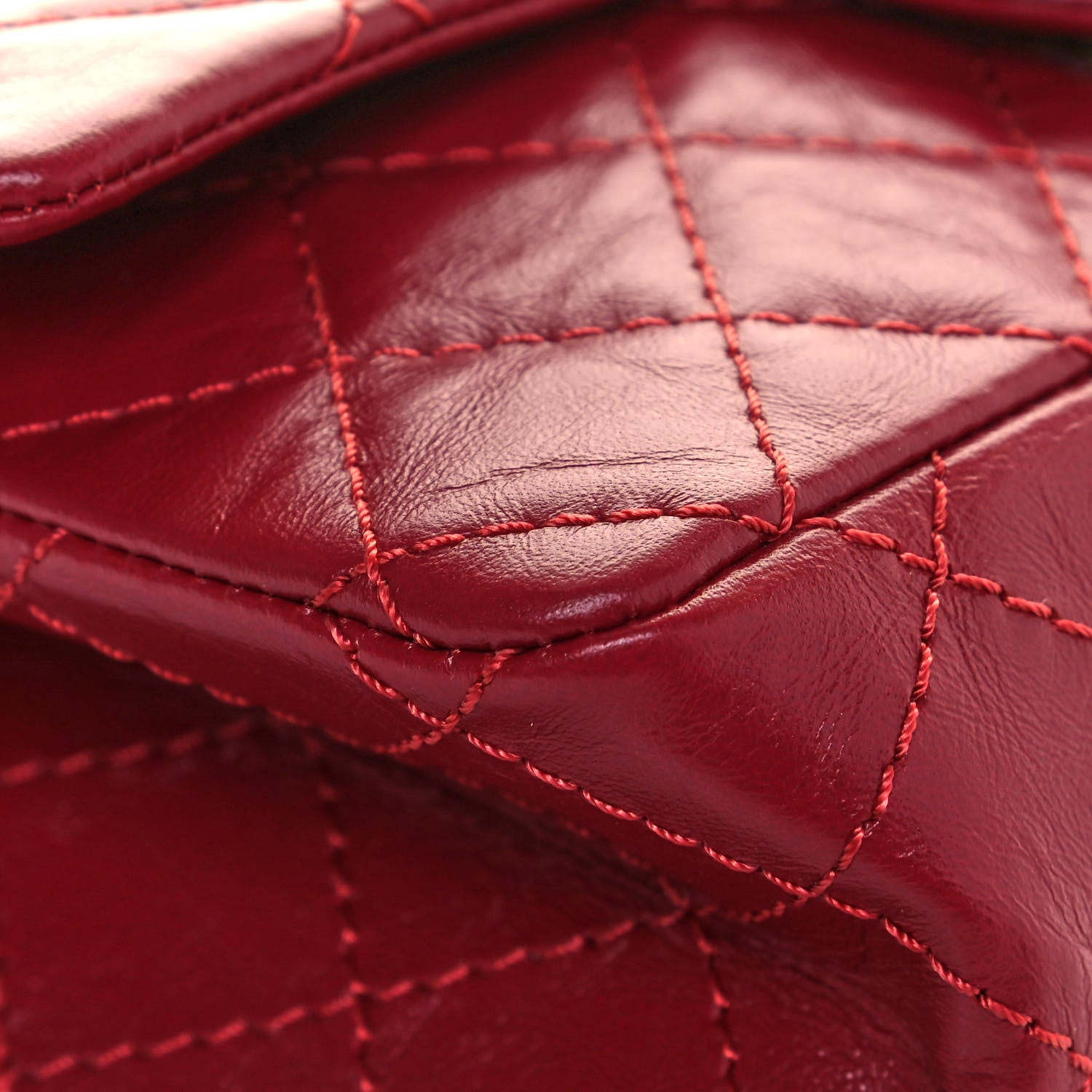 Chanel Aged Calfskin Quilted 2.55 Reissue Mini Flap Red 10 of 15