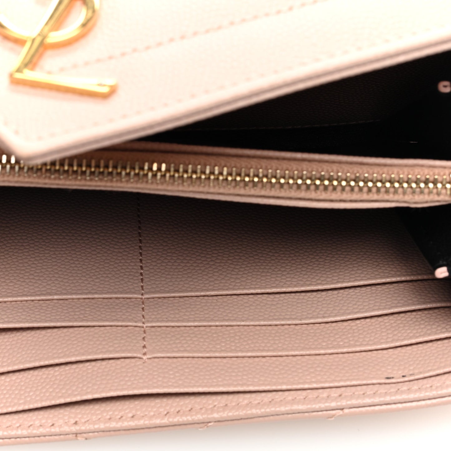 Grain De Poudre Matelasse Chevron Monogram Flap Wallet Pink