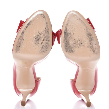 Valentino Garavani Patent Couture Bow Peep Toe d'Orsay 15/110mm Pumps 39.5 Rosso Valentino 7 of 11