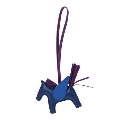 Hermes Milo Lambskin Grigri Rodeo Pegase Horse Bag Charm PM Bleu Saphir Violet Bleu France 1 of 5