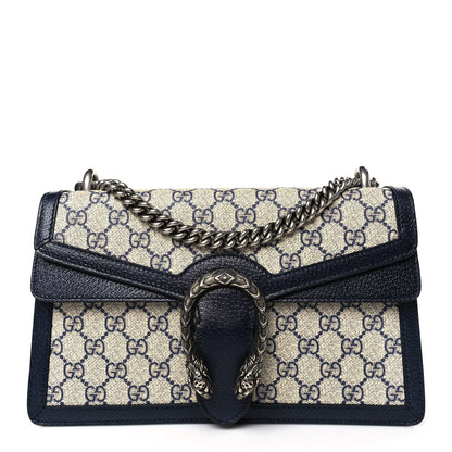 Gucci GG Supreme Monogram Textured Dollar Calfskin Small Dionysus Shoulder Bag Beige Blue 1 of 8