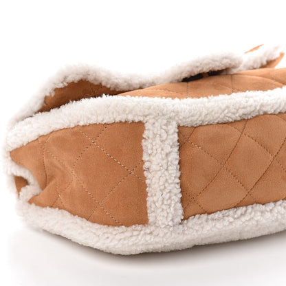 Chanel Shearling Lambskin Quilted Coco Neige Single Flap Beige 9 of 11