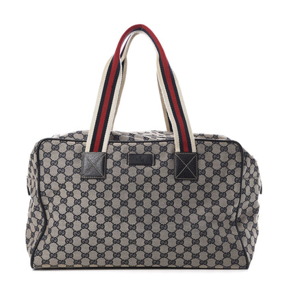 Gucci GG Monogram Web Medium Collapsable Carry On Duffle Navy 1 of 12