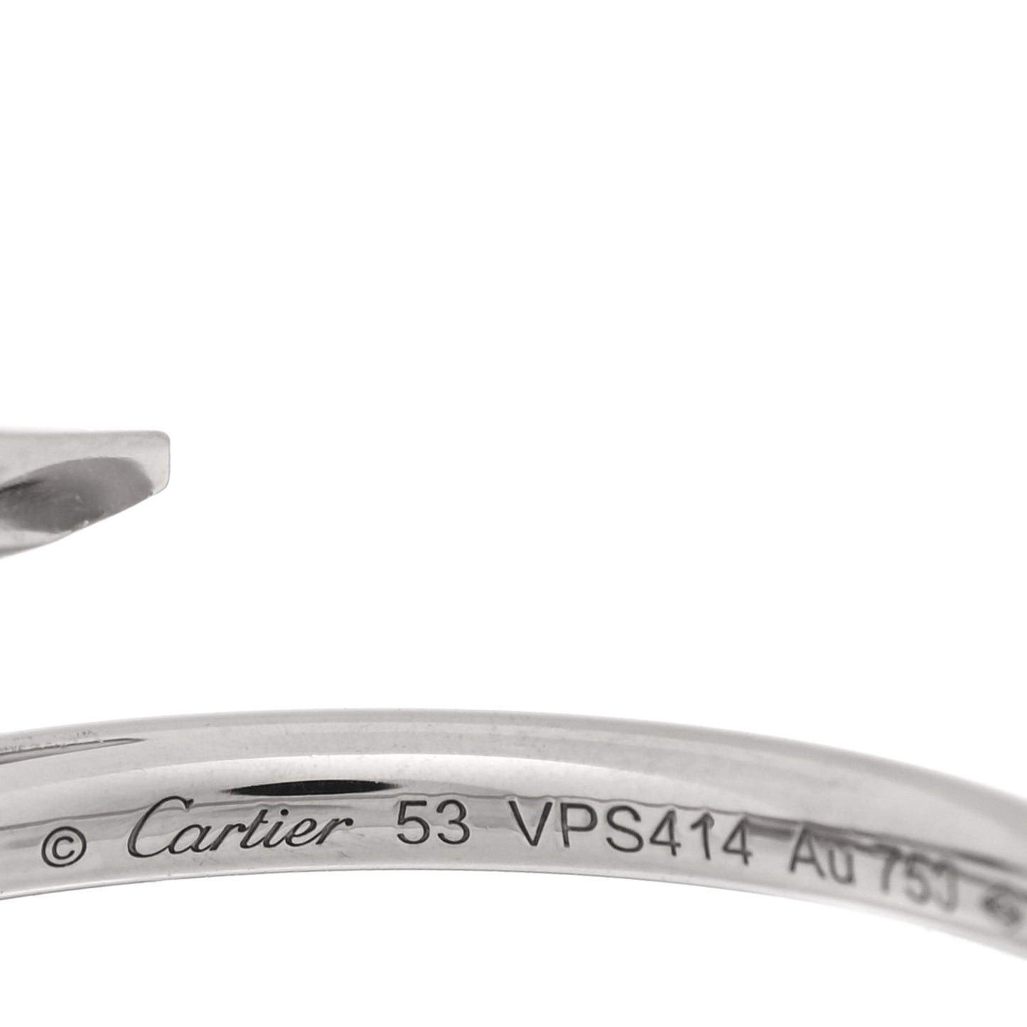 18K White Gold Small Juste Un Clou Ring 53 6.5