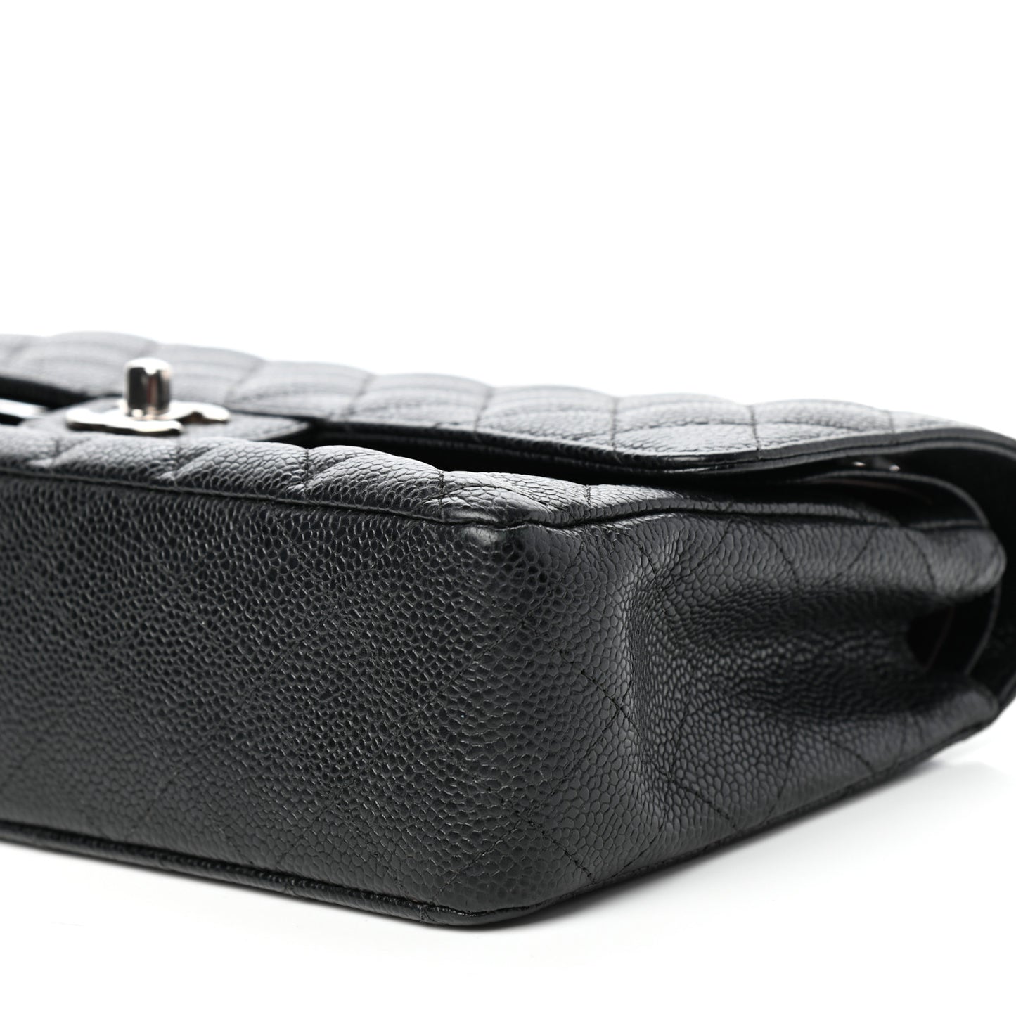 Caviar Quilted Small Double Flap Black
