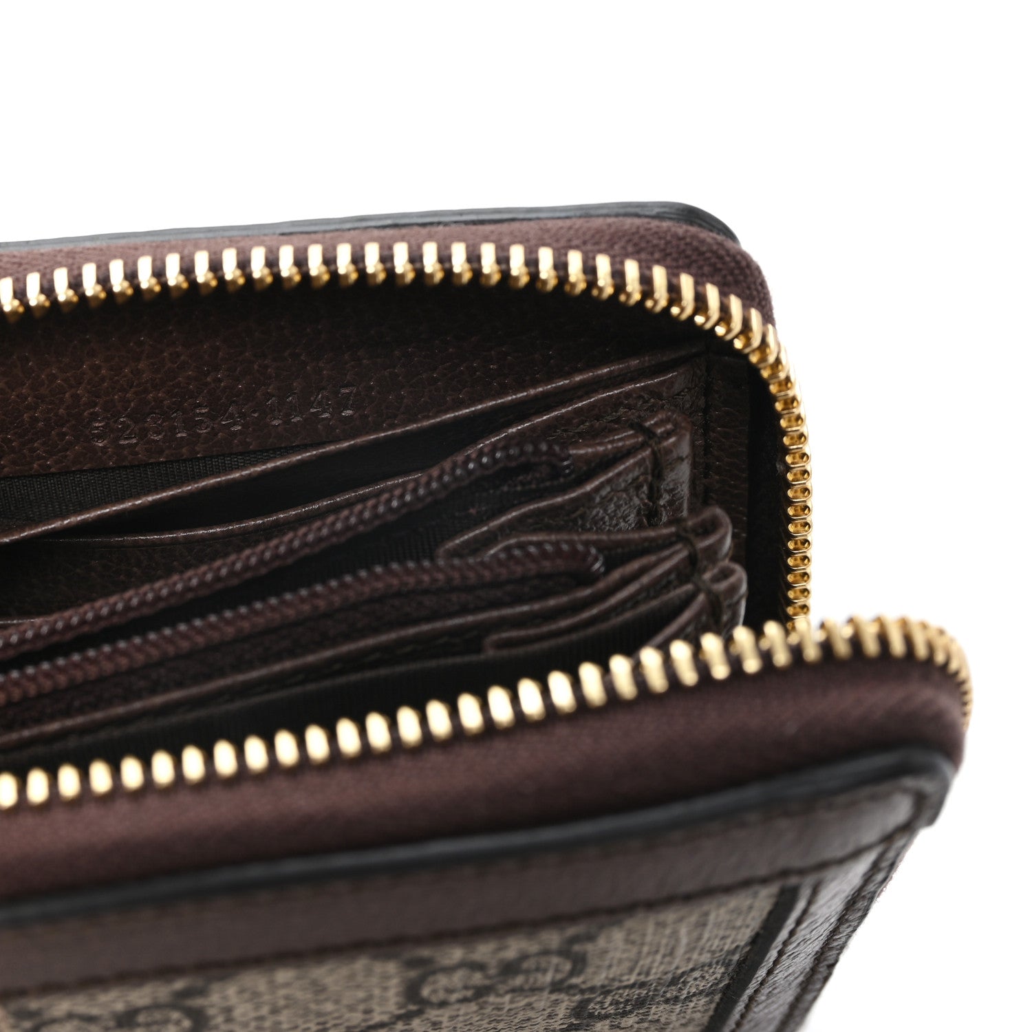 Gucci GG Supreme Monogram Web Ophidia Zip Around Wallet Brown 7 of 7
