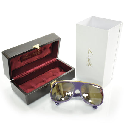 Louis Vuitton Millionaire Sunglasses Purple w Gold Plated Lenses 3 of 8