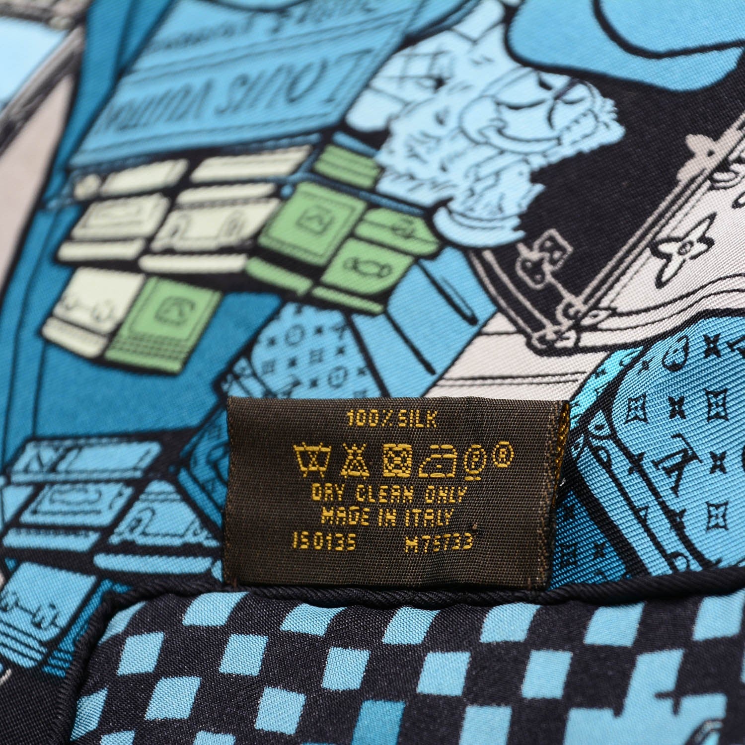 Louis Vuitton Silk Carre Downtown Square Scarf Blue 4 of 5