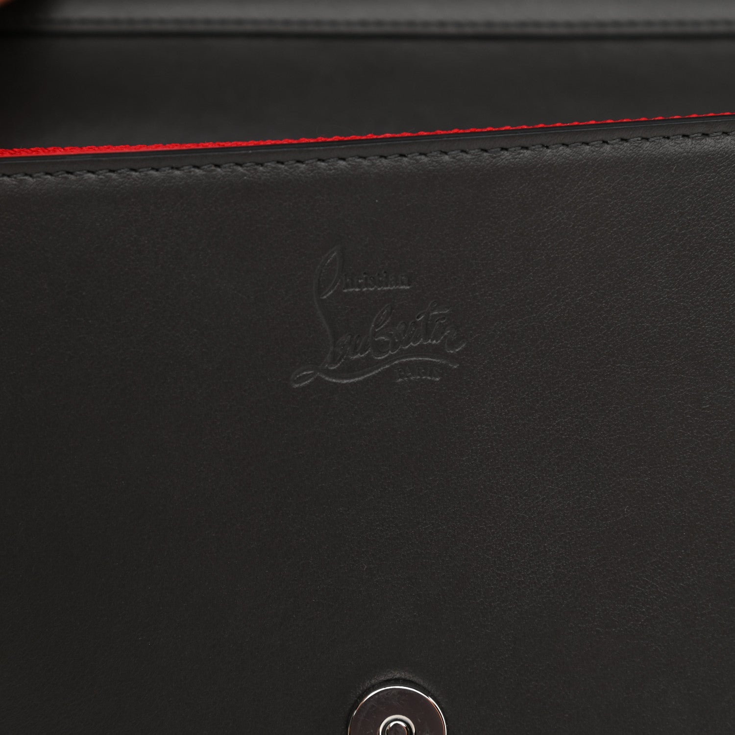 Christian Louboutin Calfskin Beaded Chain Wallet Dark Gray 6 of 9