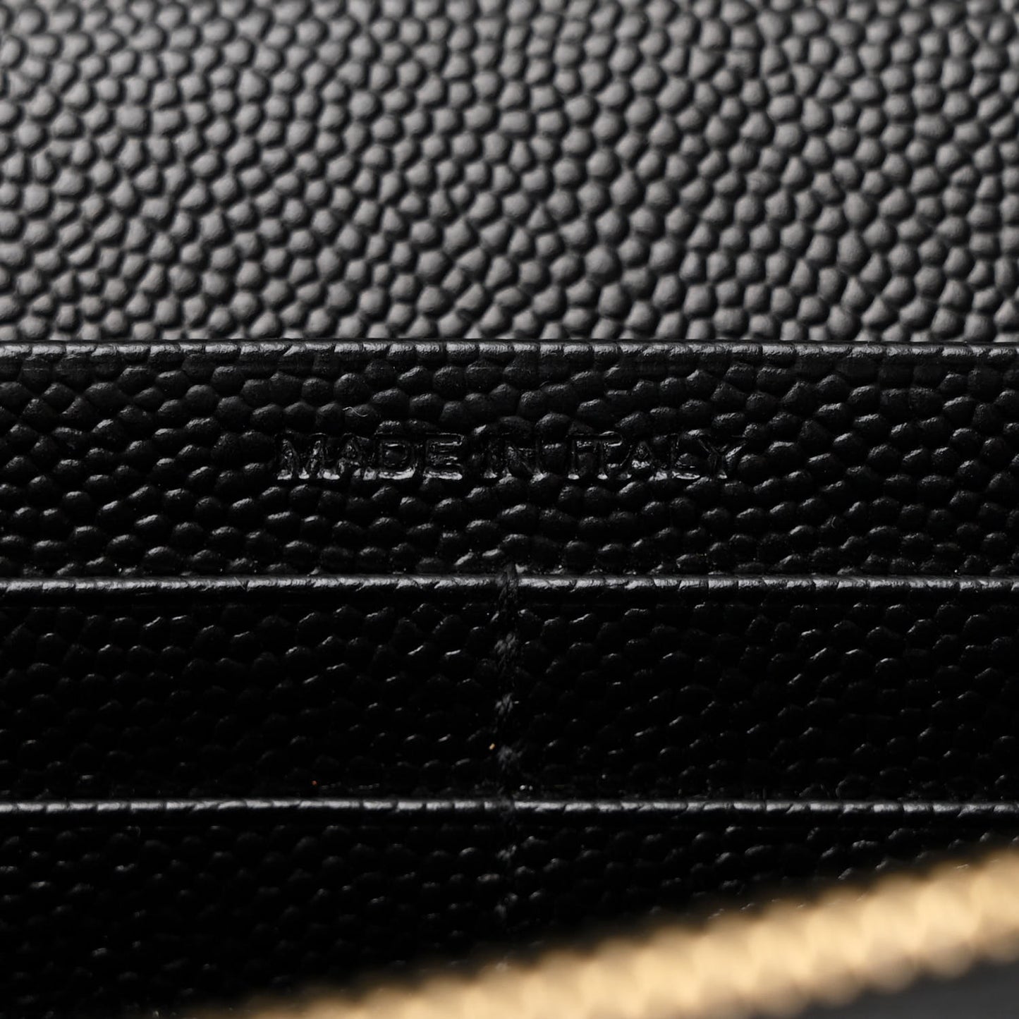 Grain De Poudre Matelasse Chevron Monogram Chain Wallet Black
