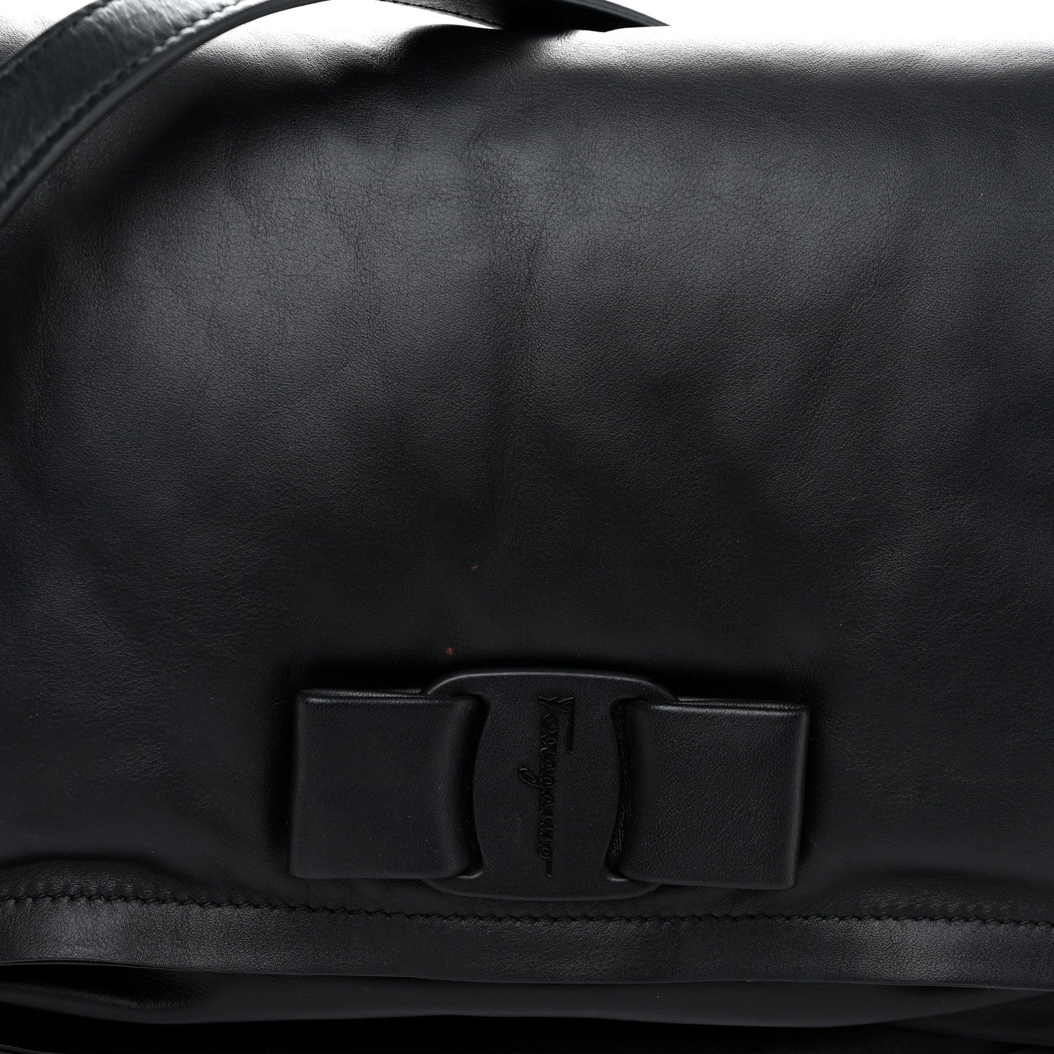 Salvatore Ferragamo Calfskin Viva Bow Shoulder Bag Black 10 of 13