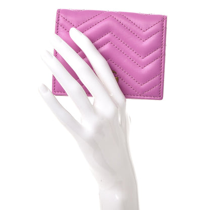 Gucci Calfskin Matelasse GG Marmont Card Case Candy Mousse 2 of 8