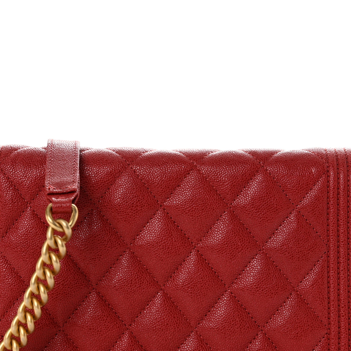 Caviar Quilted Boy Wallet On Chain WOC Red