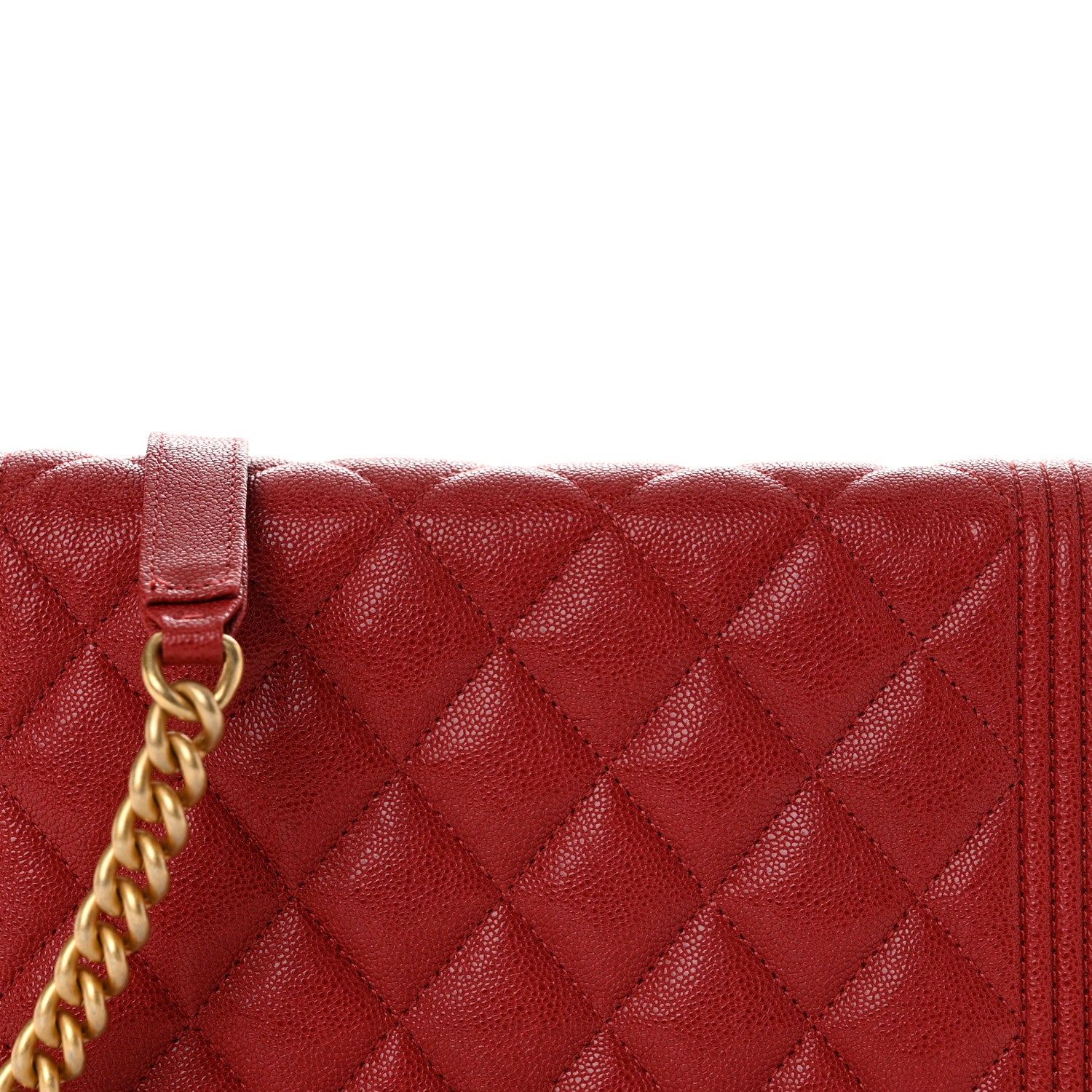 Chanel Caviar Quilted Boy Wallet On Chain WOC Red 10 of 13