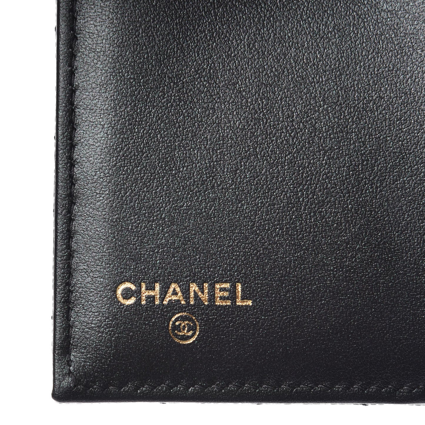 Iridescent Caviar Quilted Small Flap Wallet Black