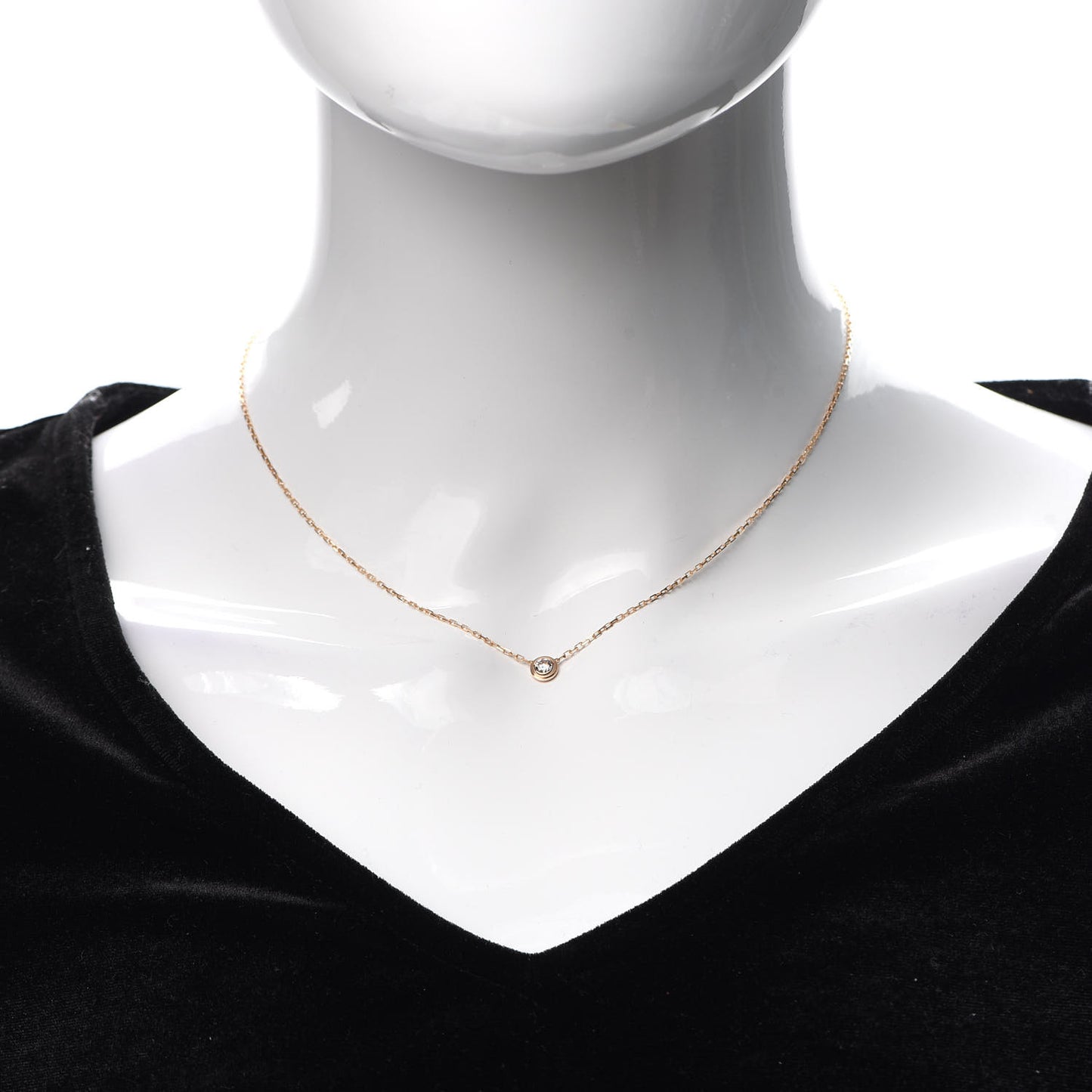 18K Pink Gold Diamond LM D'Amour Pendant Necklace