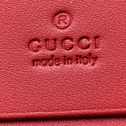 Gucci GG Supreme Monogram Cherry Embellished Card Case Wallet Hibiscus Red 6 of 7