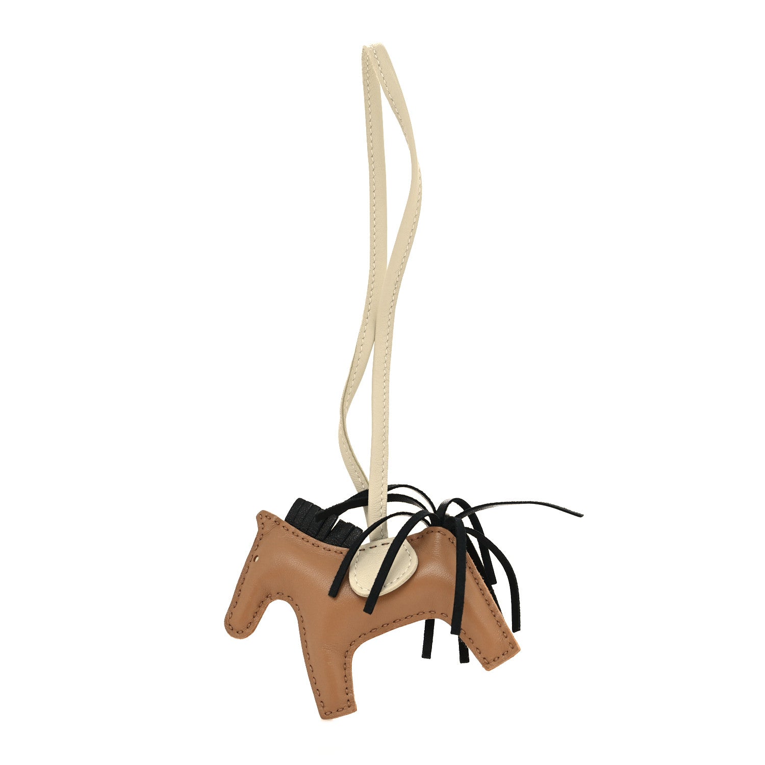 Hermes Milo Lambskin Grigri Rodeo Bag Charm PM Chai Black Craie 1 of 3