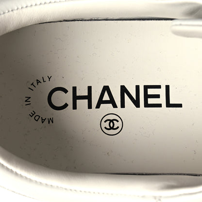 Chanel Calfskin CC Womens Sneakers 37.5 White Black 8 of 8