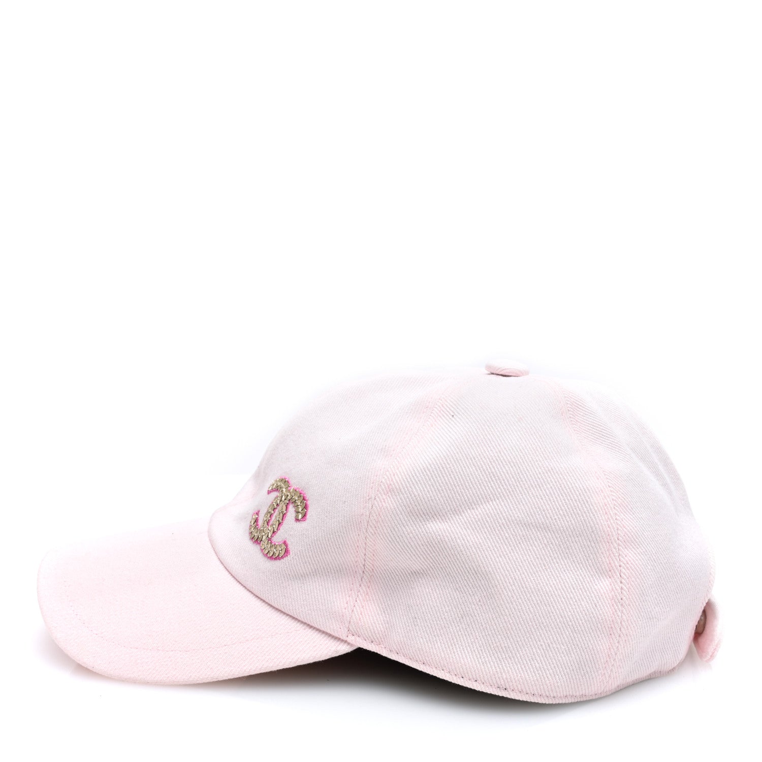 Chanel Cotton Sequin CC Cap Hat Light Pink 5 of 7