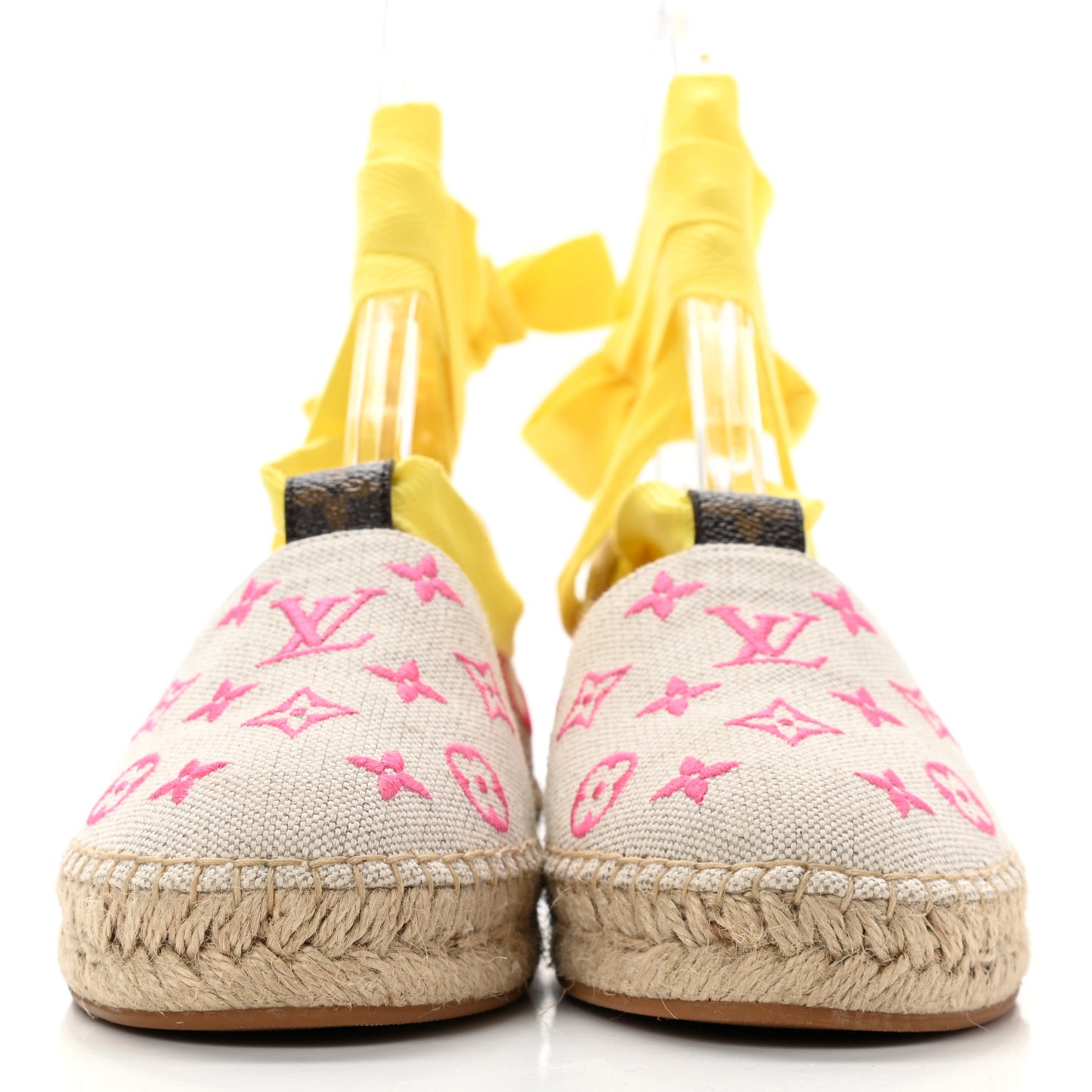 Canvas Monogram Starboard Espadrille Flats 37.5 Rose Pop