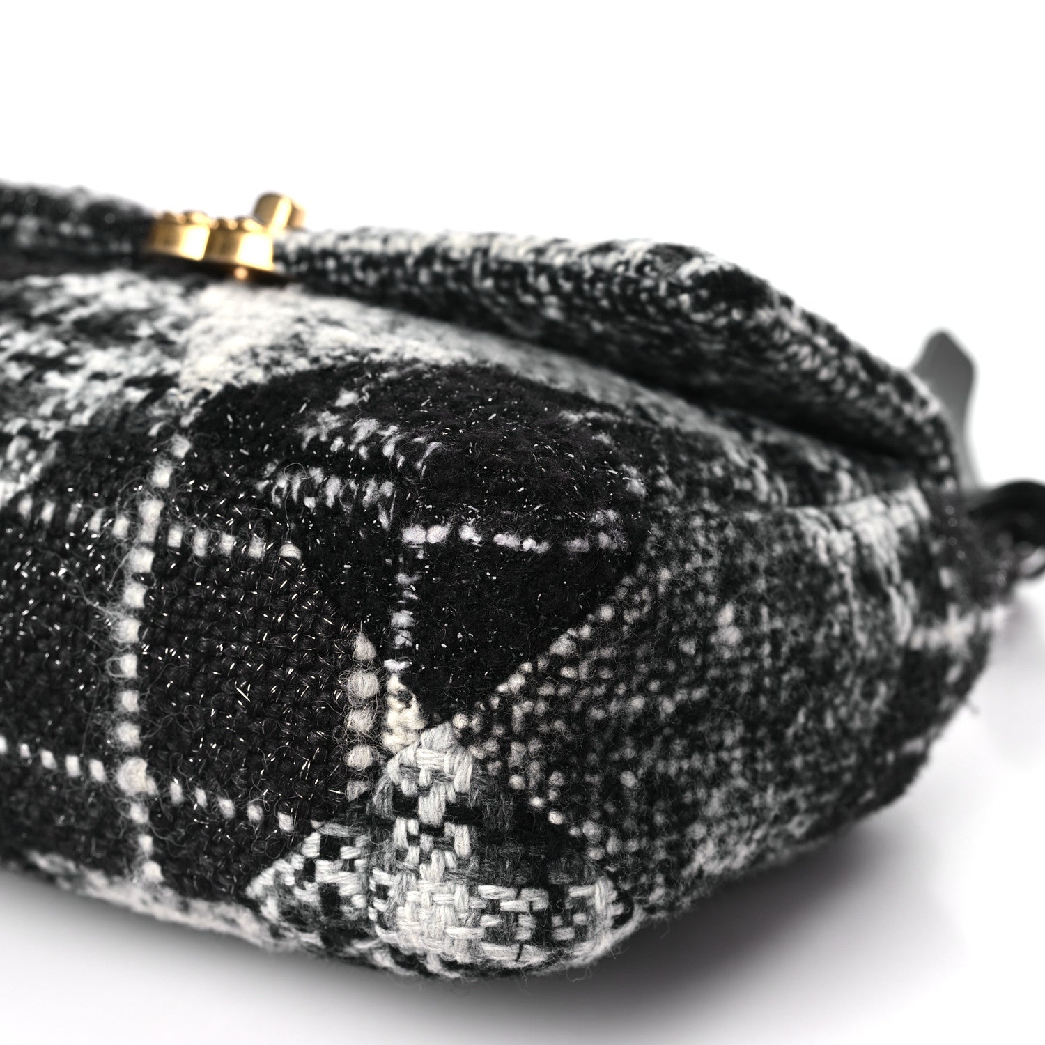 Chanel Tweed Quilted Medium Chanel 19 Flap Black White 9 of 10