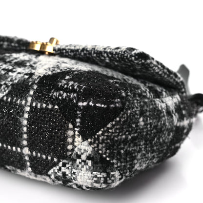 Chanel Tweed Quilted Medium Chanel 19 Flap Black White 9 of 10