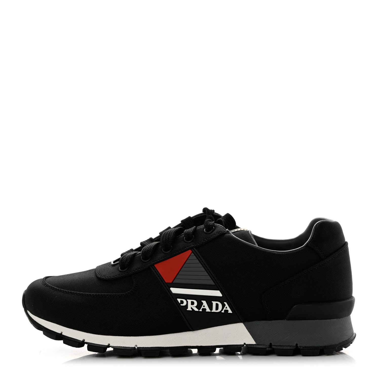 Prada Nylon Tech Logo Mens Sneakers 8 Black 1 of 9